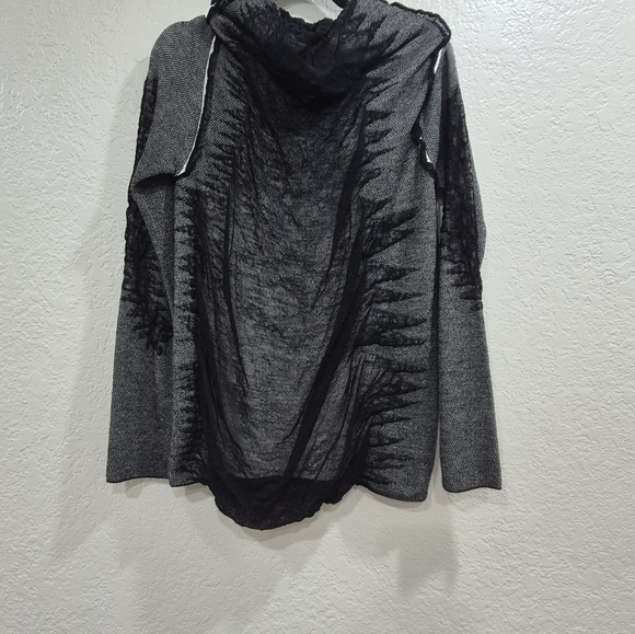 pier antonio gaspari Sweaters - Pier Antonio Gaspari alpaca blend Elegant Sheer Black Mesh Knit Women's Sweater